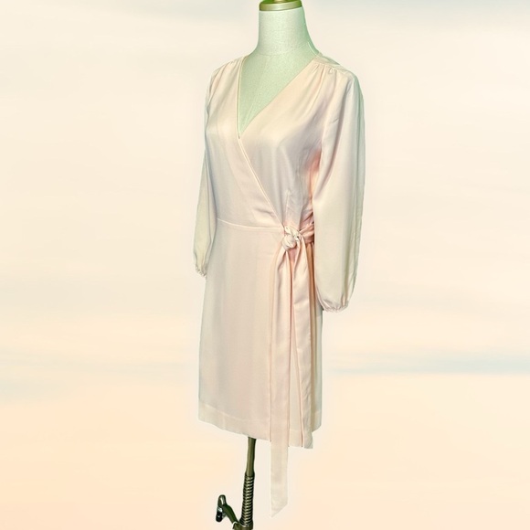 J. Crew ‘Wrap Dress in 365 Crepe’ in Baby Pink Size 4 - Picture 5 of 16